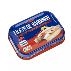 [7245] AUCHAN Filets de sardines à l'huile de tournesol et au...