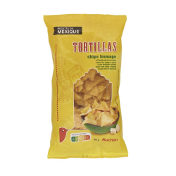 [8868] AUCHAN Tortillas chips au fromage à l'huile de tournesol...