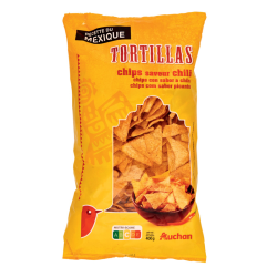 [7276] AUCHAN Chips tortillas saveur chili à l'huile de...